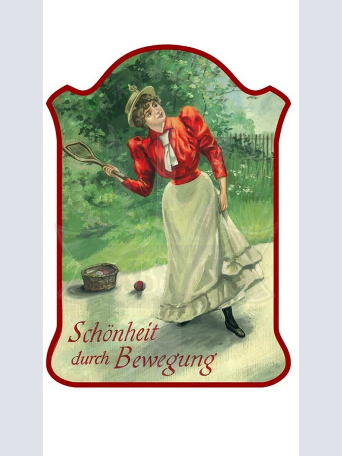 KuK Nostalgie Holzschild "Schönheit durch Bewegung- Tennis"