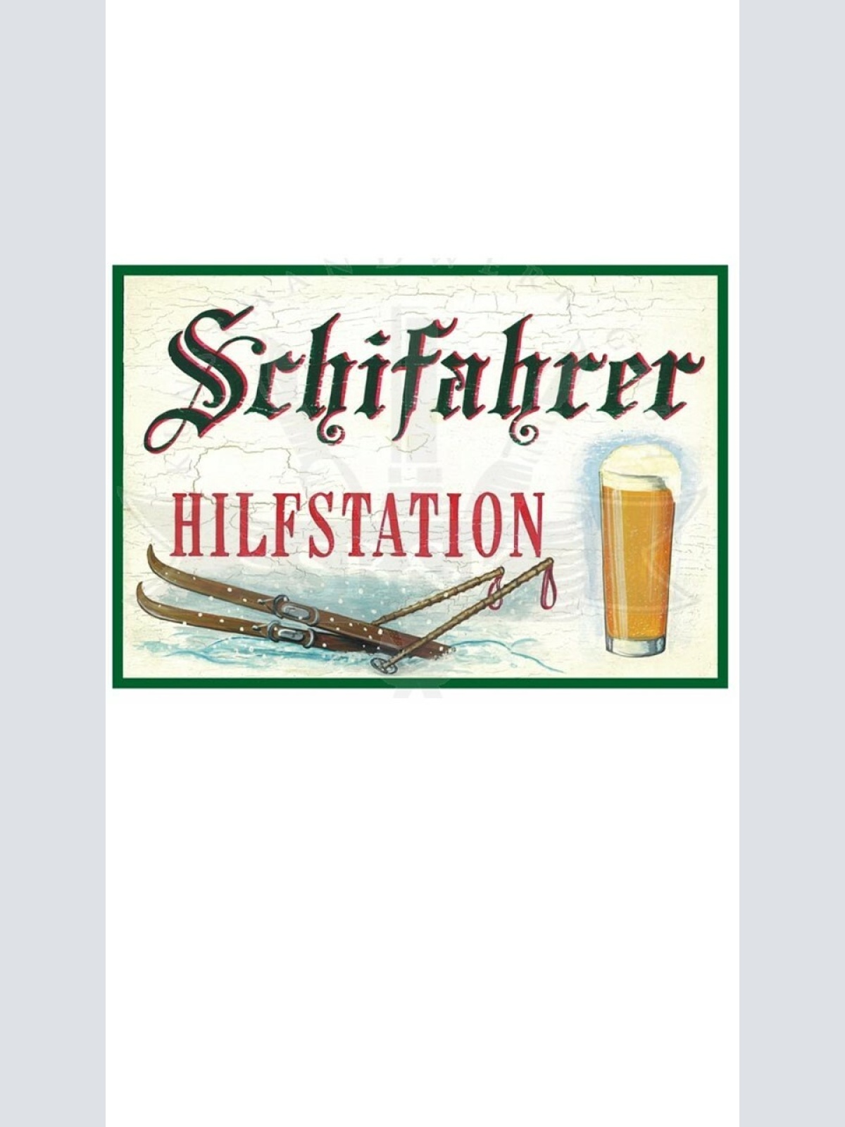 KuK Nostalgie Holzschild "Schifahrer Hilfstation"