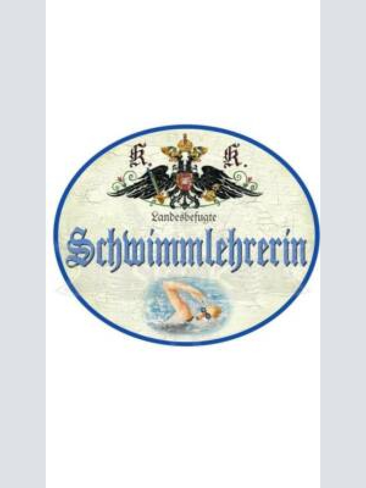 Kuk nostalgie holzschild "schwimmlehrerin"