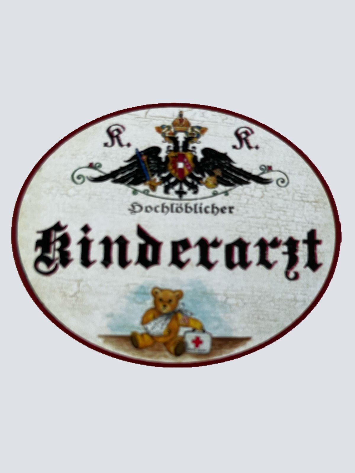 KuK Nostalgie Holzschild Hochlöblicher Kinderarzt Kind Doktor Hausarzt Schild