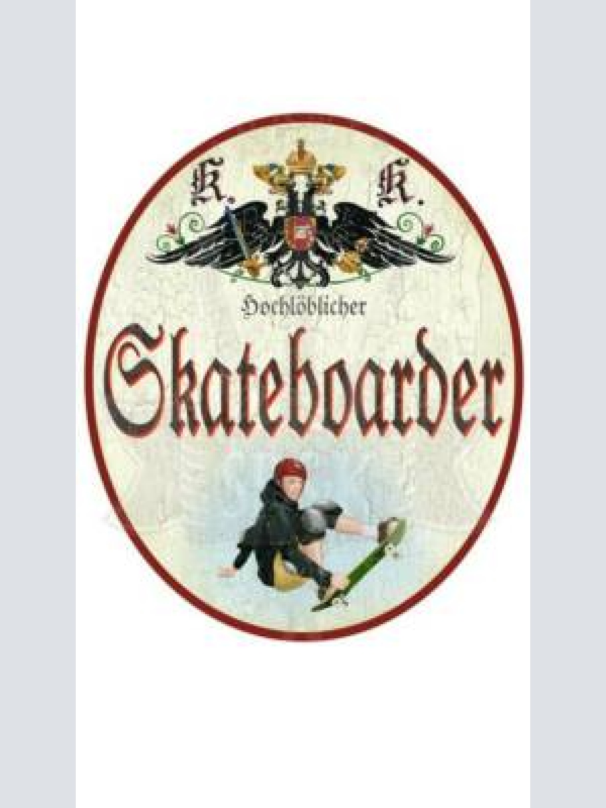 Kuk nostalgie holzschild "skateboarder"