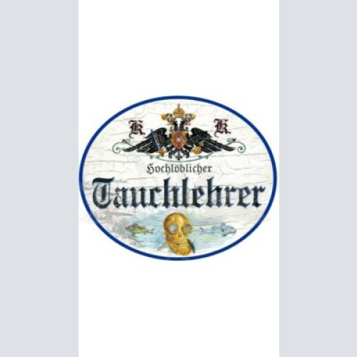 Kuk nostalgie holzschild "taucherlehrer"