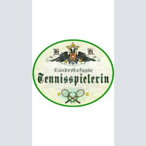 Kuk nostalgie holzschild "tennisspielerin"