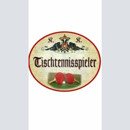 KuK Nostalgie Holzschild "Tischtennisspieler"