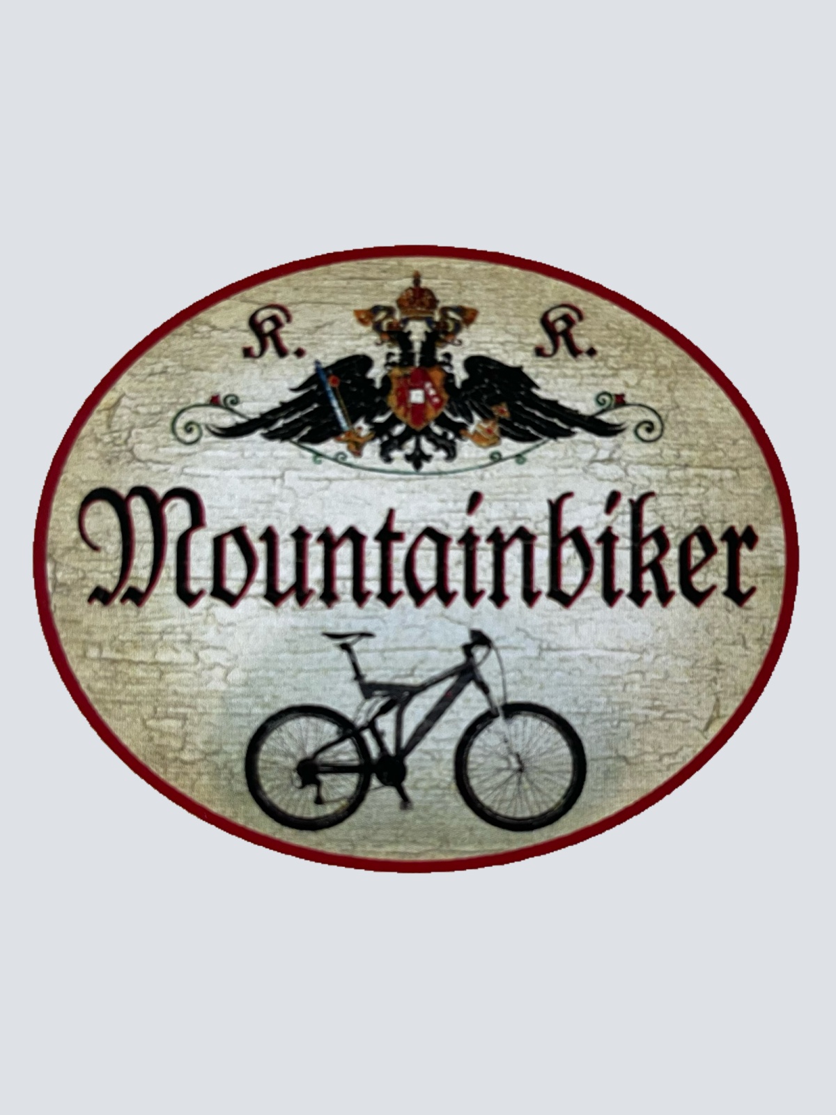 KuK Nostalgie Holzschild Mountainbiker Mountainbike Fahrrad Radfahrern Schild