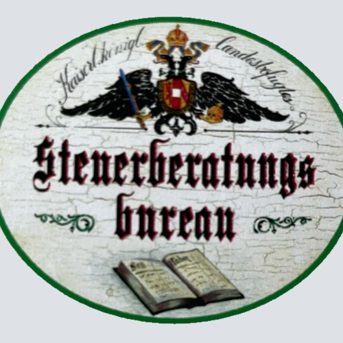 KuK Nostalgie Holzschild Landesbefugtes Steuerberatungs-Bureau Büro Schild