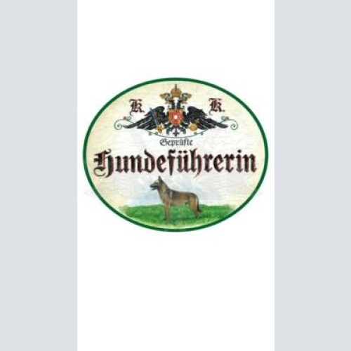 Kuk nostalgie holzschild "hundeführerin"