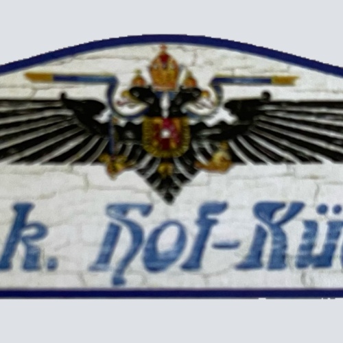 Nostalgie Holzschild KuK Hof-Küche Kochen Koch Küche Essen Restaurant Schild