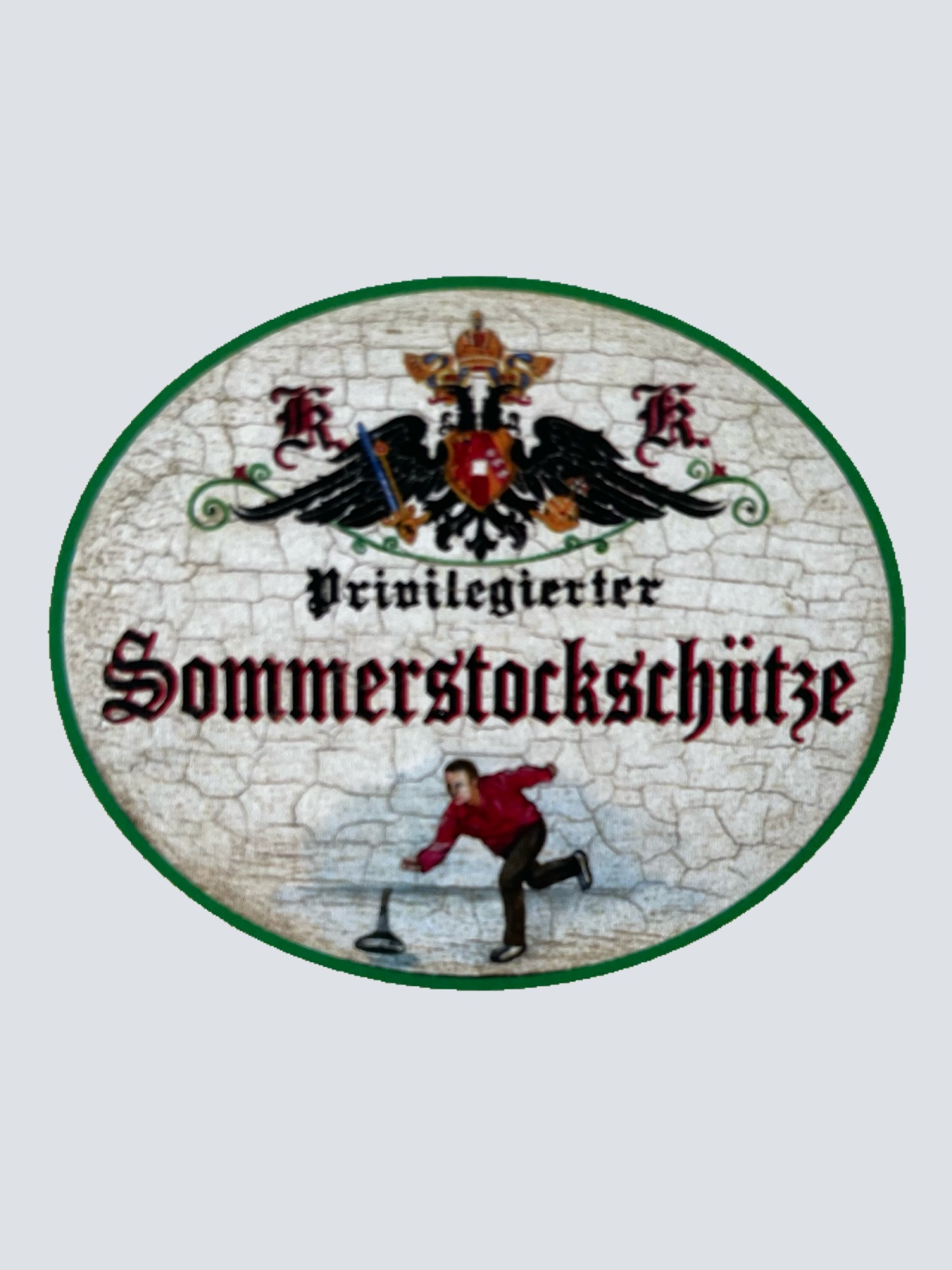 KuK Nostalgie Holzschild Priviligierter Sommerstockschütze Stockschießen Schild