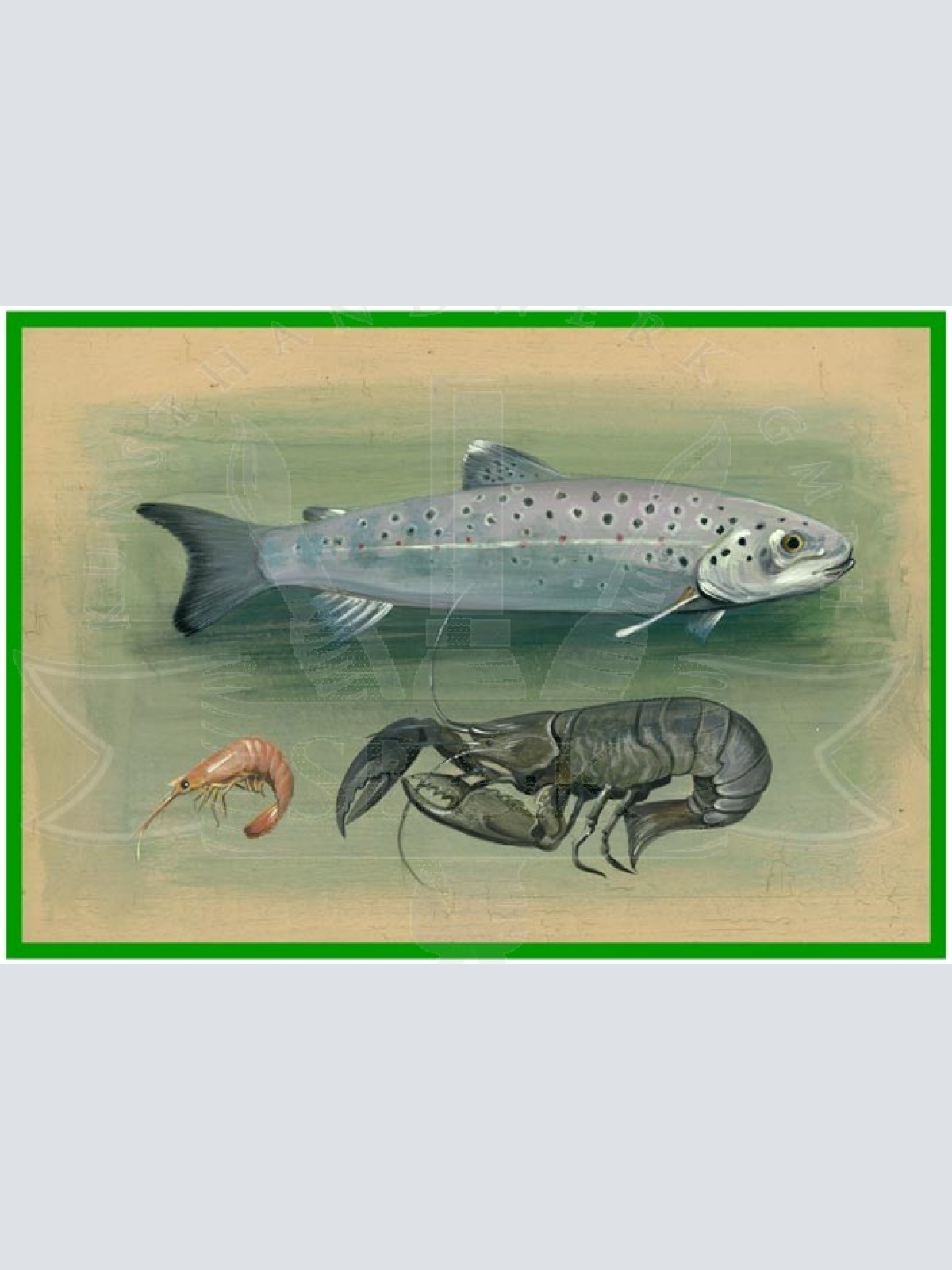 KuK Nostalgie Holzschild Meeresfrüchte