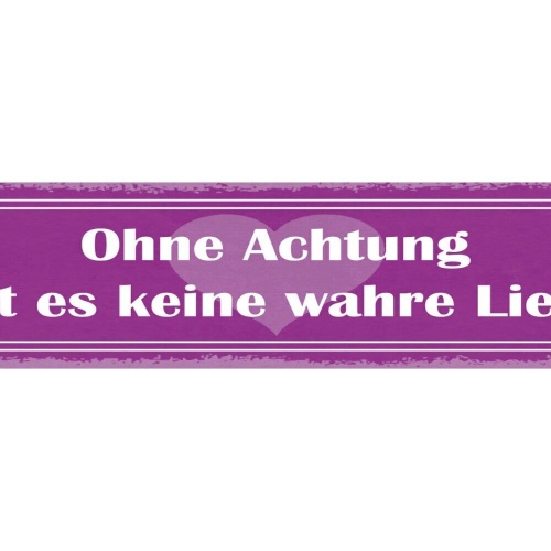 Schild ohne achtung gibt es keine wahre liebe beziehung ehe 46x10 blech od. holz