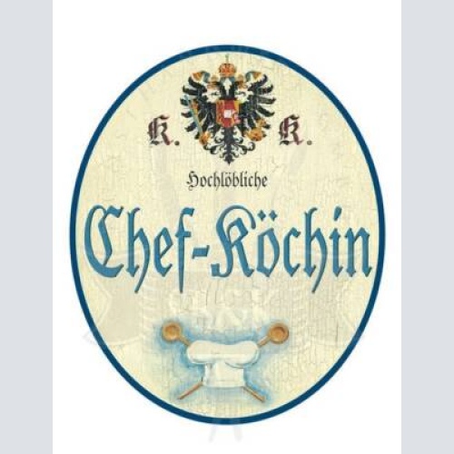 Kuk nostalgie holzschild hochlöbliche chef-köchin