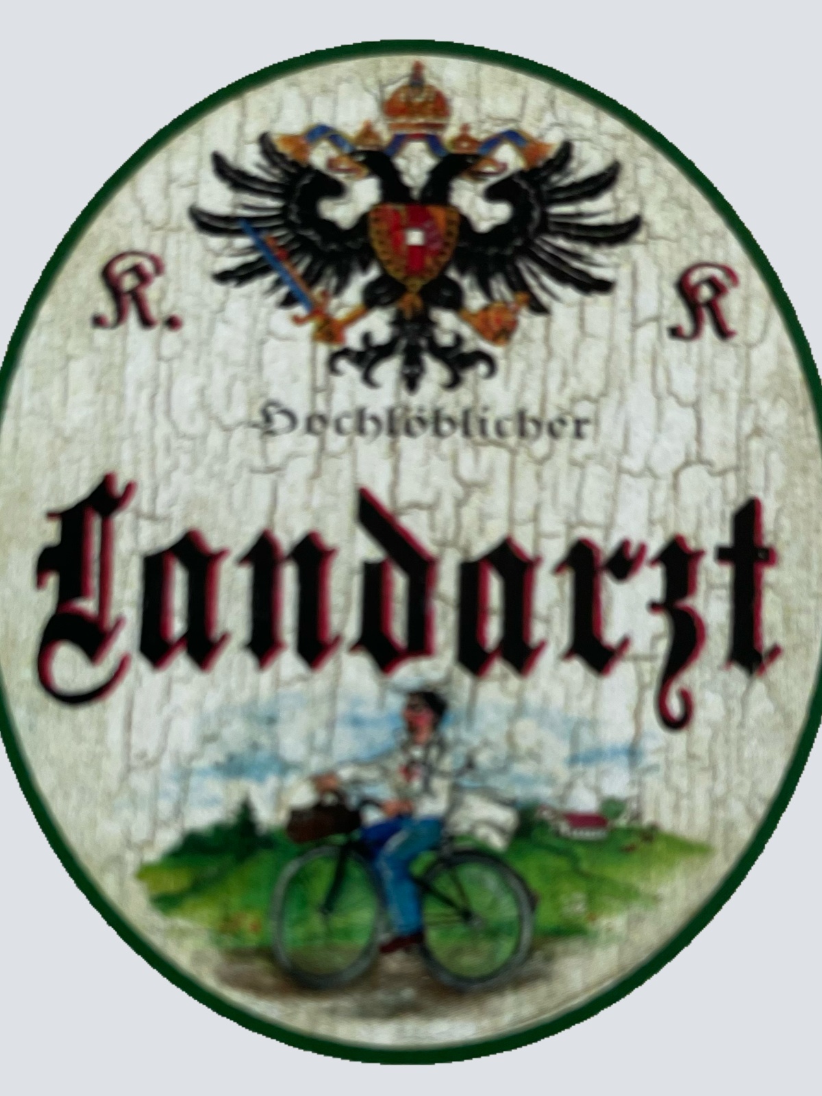 KuK Nostalgie Holzschild Hochlöblicher Landarzt Arzt Hausarzt Doktor Schild