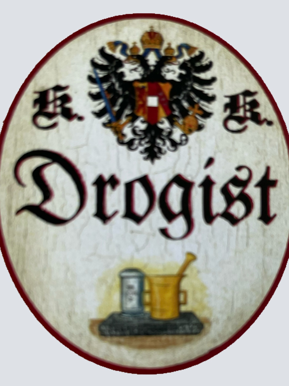 KuK Nostalgie Holzschild Drogist Drogerie Perfumerie Handel Verkauf Schild