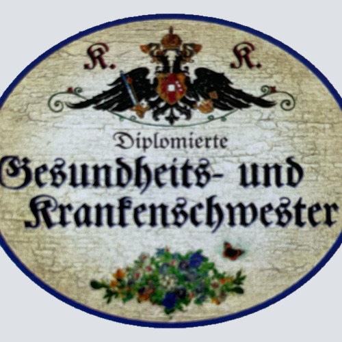 KuK Nostalgie Holzschild Diplomierte Gedundheits- & Krankenschwester Schild