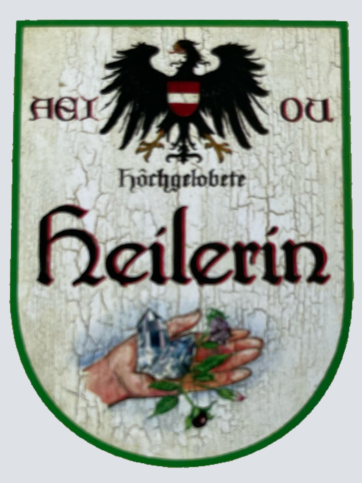 KuK Nostalgie Holzschild Hochgelobete Heilerin Heilkunde Heilpraktikerin Schild