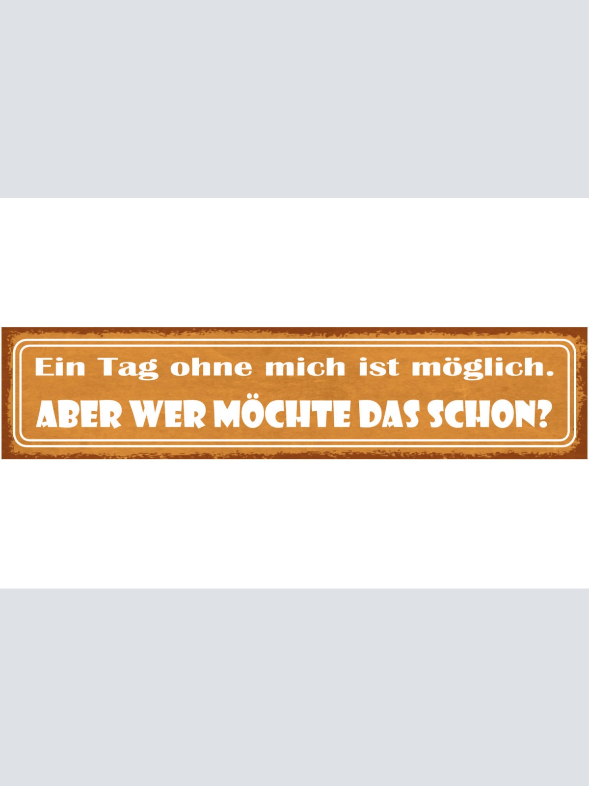 Schild Ein Tag Ohne Mich Ist Möglich Aber Wer Möchte Das Schon 46 x 10