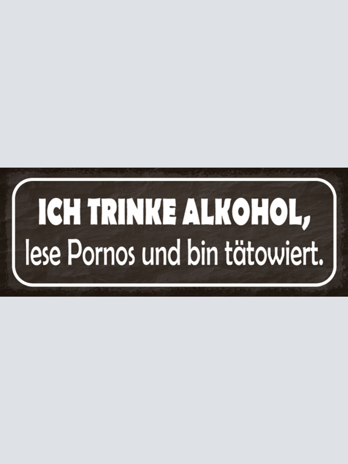 Schild Ich Trinke Alkohol Lese Pornos & Bin Tätowiert Tattoo 27x10 Blech od.Holz
