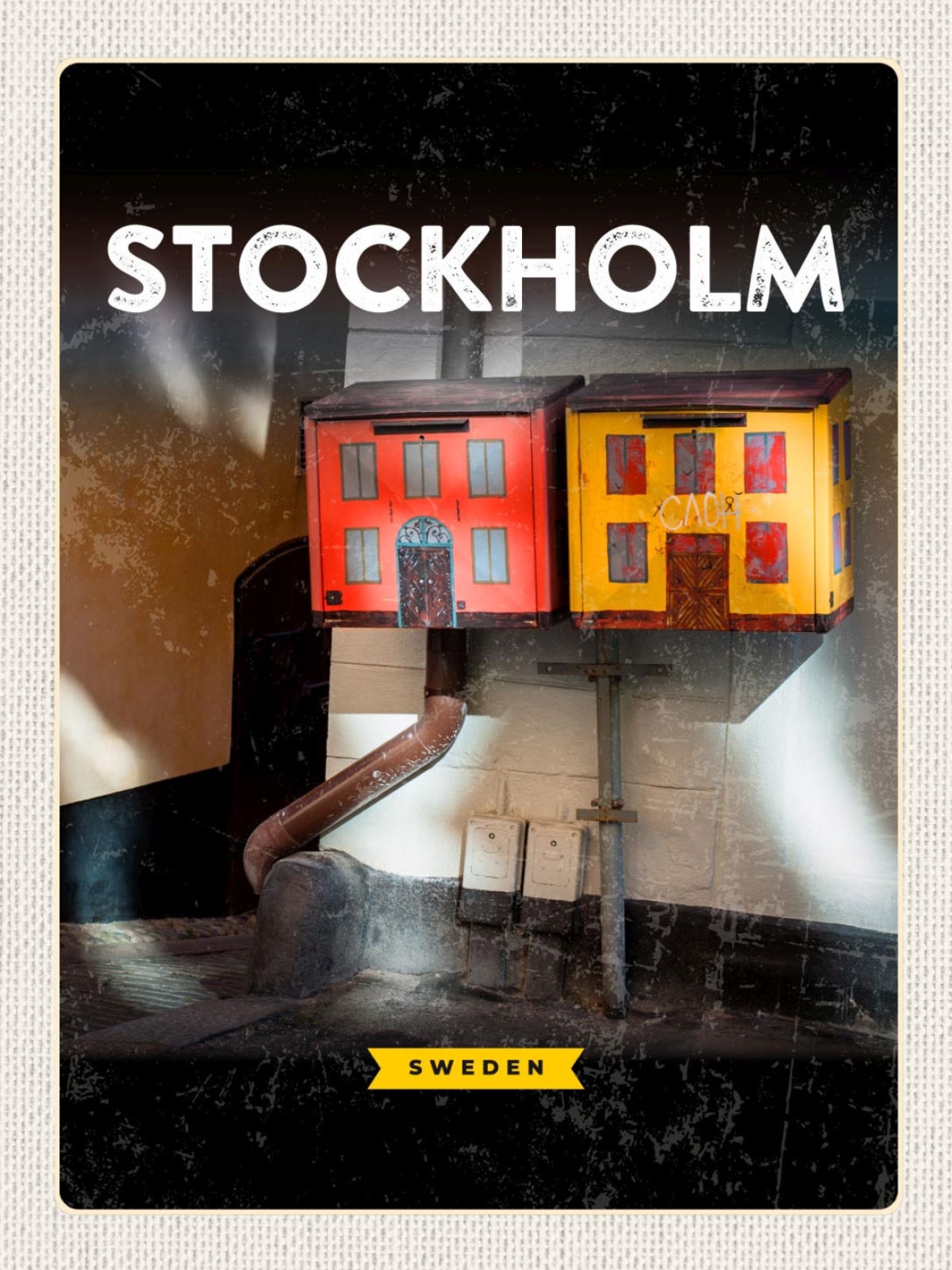 Schild Stockholm Sweden Schweden Briefkasten Post 12x18 20x30 30x40 Blech/Holz