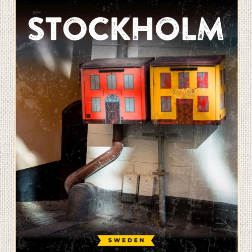 Schild Stockholm Sweden Schweden Briefkasten Post 12x18 20x30 30x40 Blech/Holz