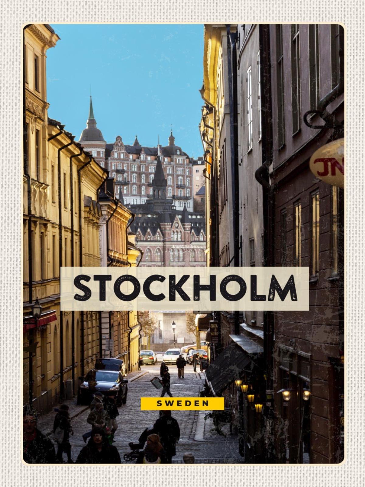 Schild Stockholm Sweden Schweden Stadt Altstadt 12x18 20x30 30x40 Blech/Holz