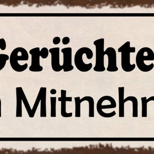 Schild Alle Gerüchte Auch Zum Mitnehmen Nachricht Tuscheln 27x10 Blech od.Holz