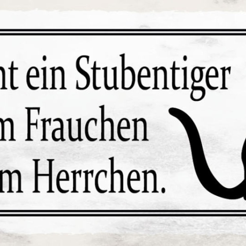 Schild Hier Wohnt Ein Stubentiger mit Seinem Frauchen & Herrchen Katze 27x10