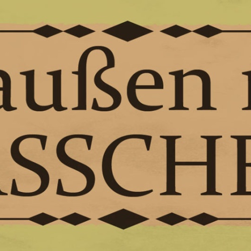 Schild Draußen Nur Fässchen Fass Alkohol Bier Lokal Wirt 27x10 Blech od.Holz