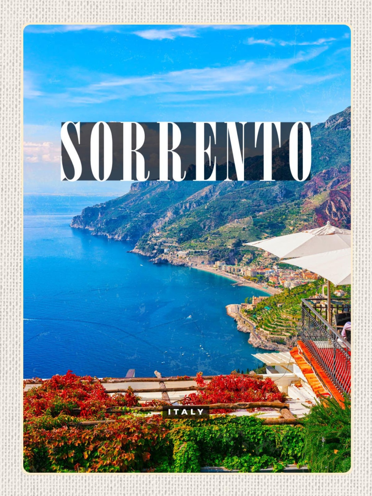 Schild Sorrento Italy Sorrent Italien Hafen Küste 12x18 20x30 30x40 Blech/Holz