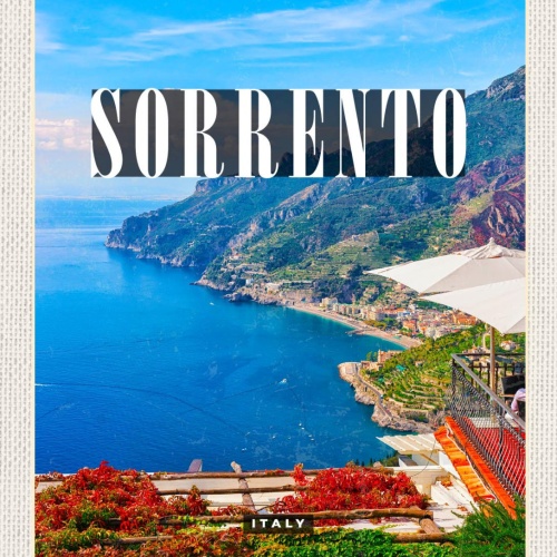 Schild Sorrento Italy Sorrent Italien Hafen Küste 12x18 20x30 30x40 Blech/Holz