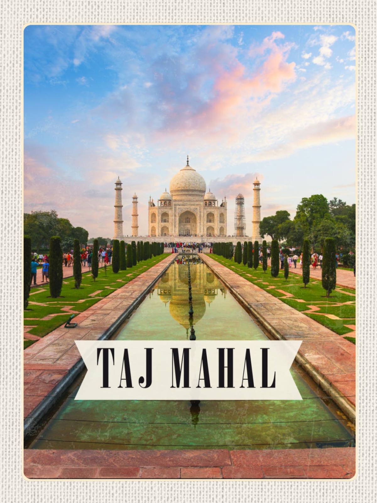 Schild Taj Mahal Mausoleum Sehenswürdigkeit Indien 12x18 20x30 30x40 Blech/Holz