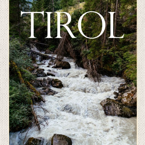 Schild Tirol Stubaital Wasserfall Fluss Österreich 12x18 20x30 30x40 Blech/Holz