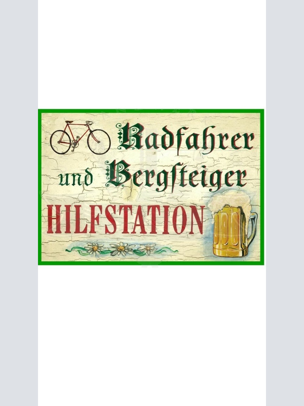 KuK Nostalgie Holzschild "Radfahrer und Bergsteiger Hilfstation"