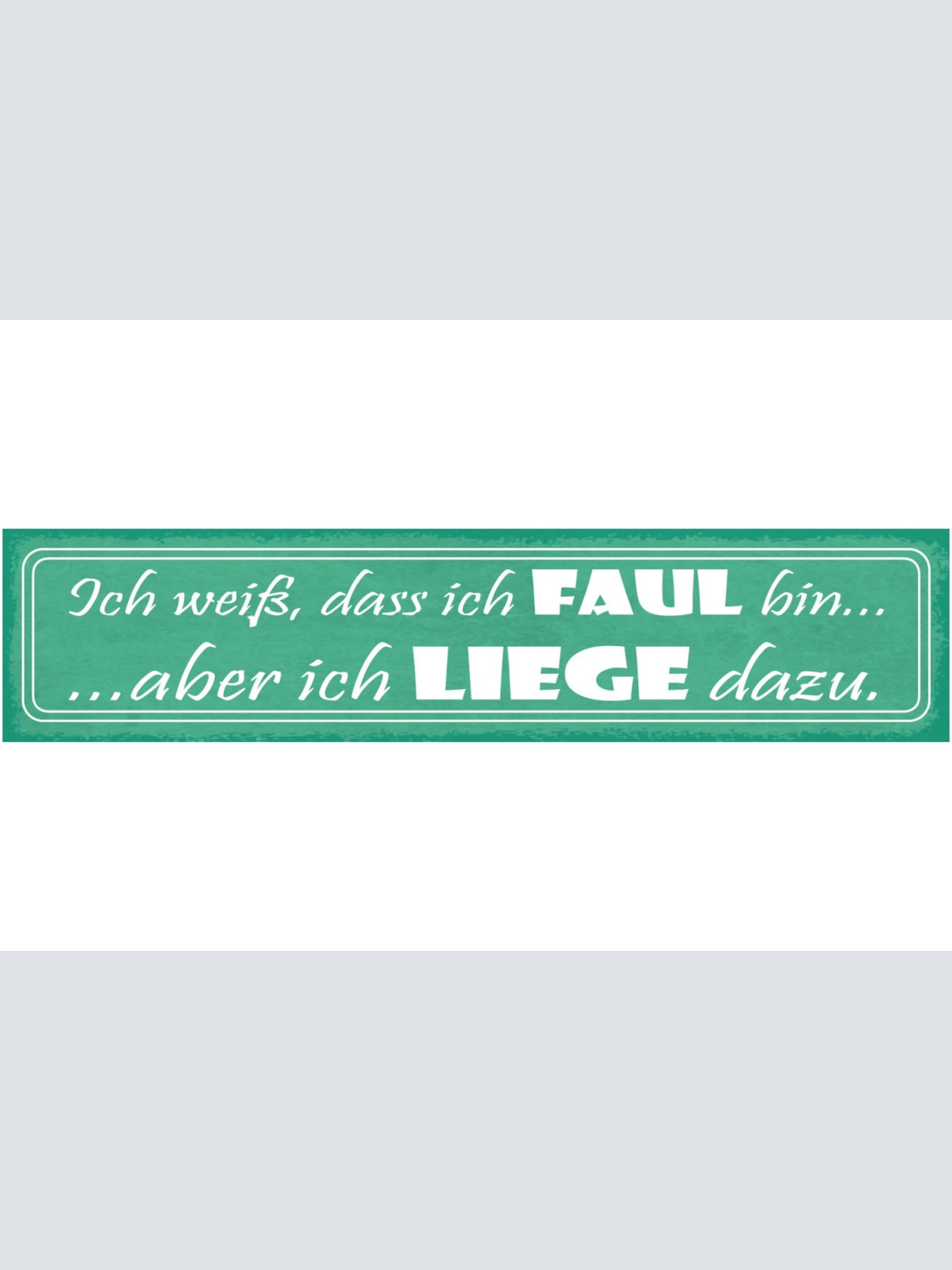 Schild Ich Weiss Das Ich Faul Bin Aber Ich Liege Dazu 46 x 10 Blech od. Holz