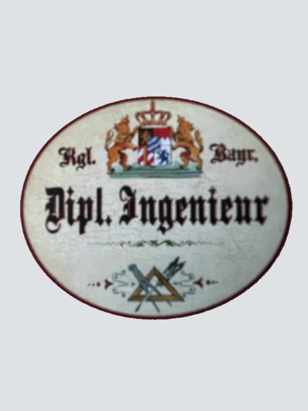 Nostalgie Holzschild Bayern Königlich Bayerischer Dipl. Ingenieur Schild