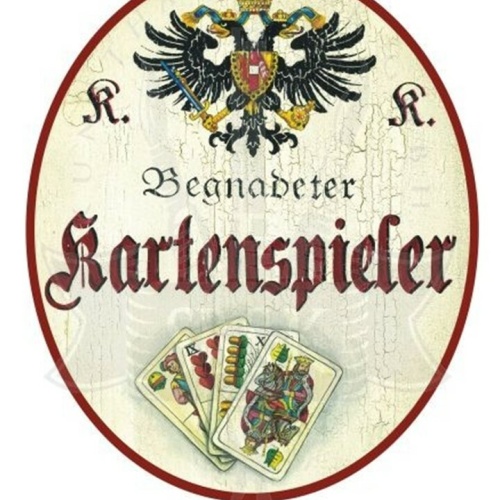 KuK Nostalgie Holzschild "Kartenspieler"