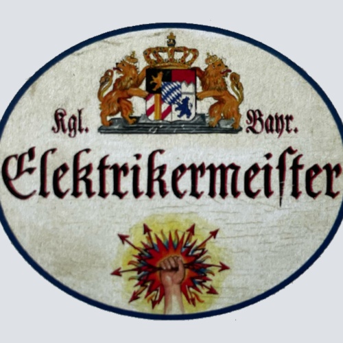 Nostalgie Holzschild Bayern Elektrikermeister Elektriker Strom Schild