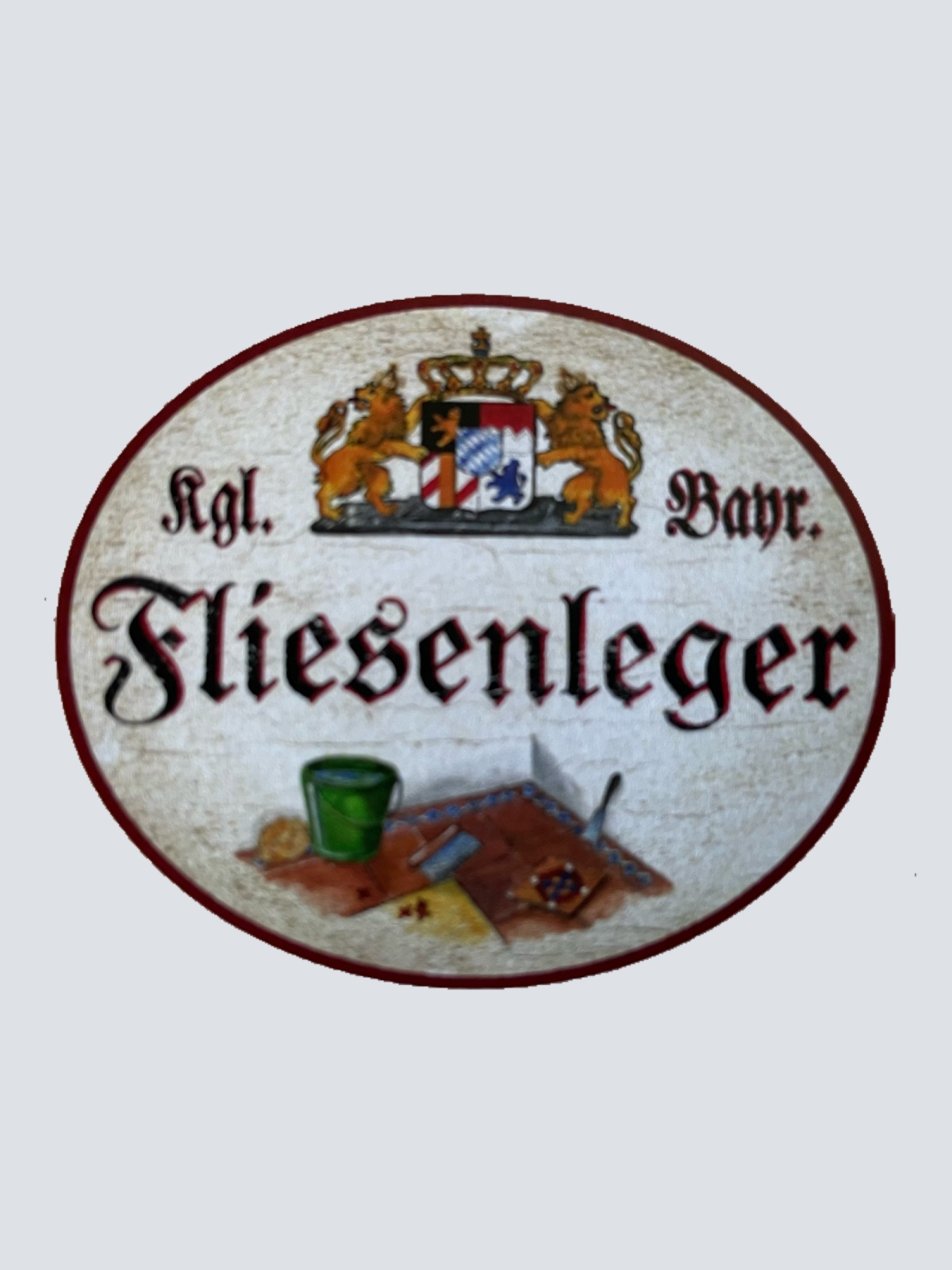 Nostalgie Holzschild Bayern Königlich Bayerischer Fliesenleger Schild