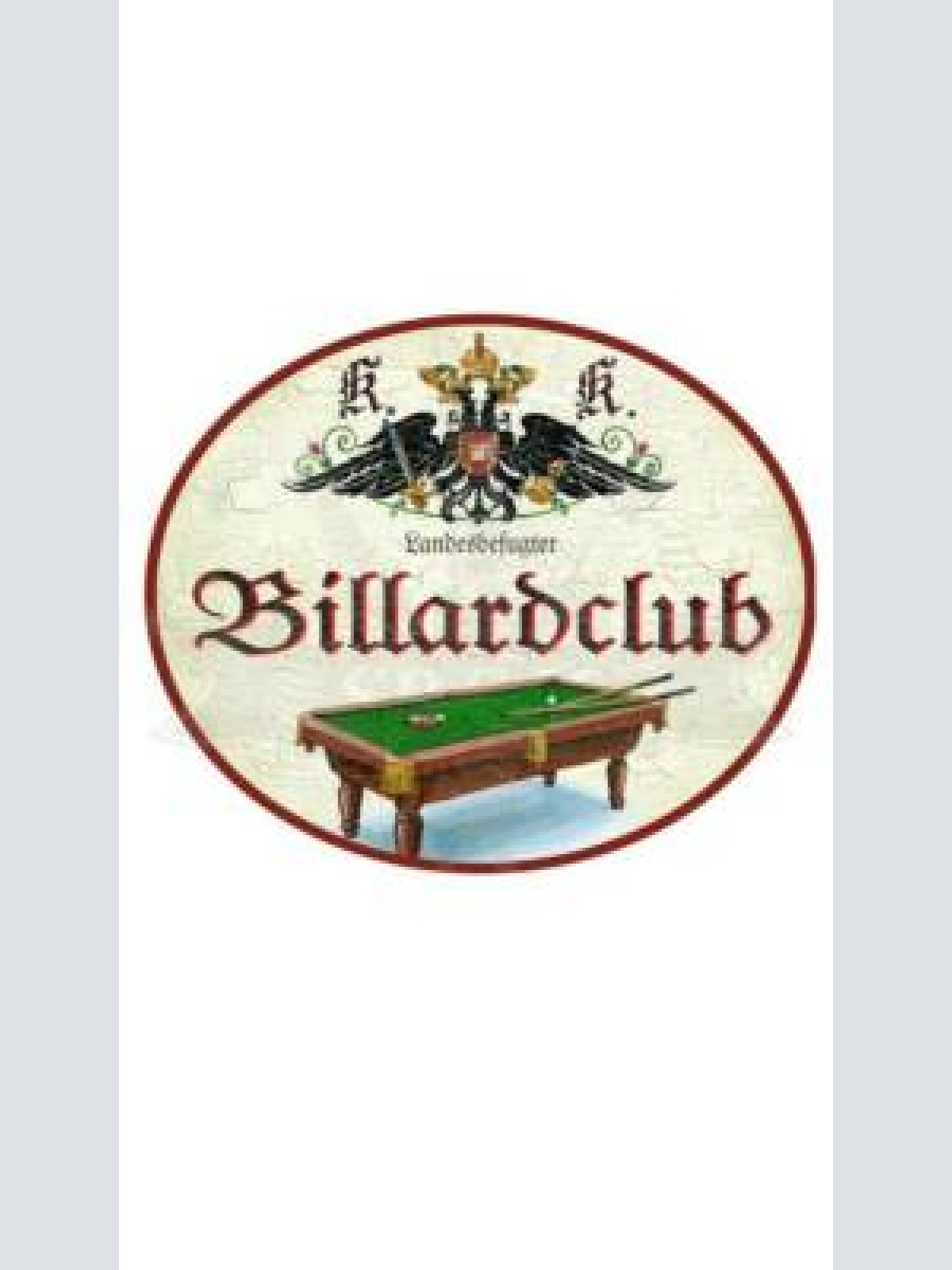 Kuk nostalgie holzschild "billardclub"