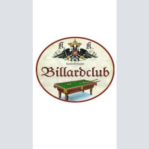 Kuk nostalgie holzschild "billardclub"