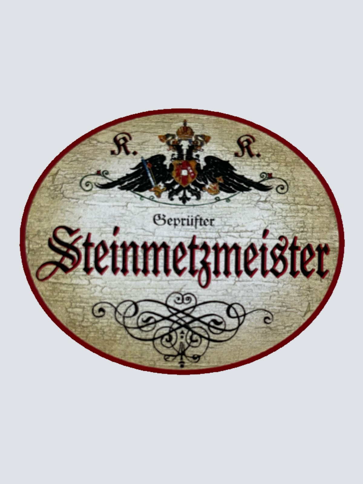 KuK Nostalgie Holzschild Geprüfter Steinmetzmeister Steinmetz Handwerk Schild