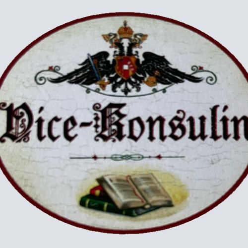 KuK Nostalgie Holzschild Vice-Konsulin Konsulat Vize Botschafterin Schild