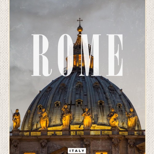 Schild Rome Italy Rom Italien Petersdom Basilika 12x18 20x30 30x40 Blech/Holz