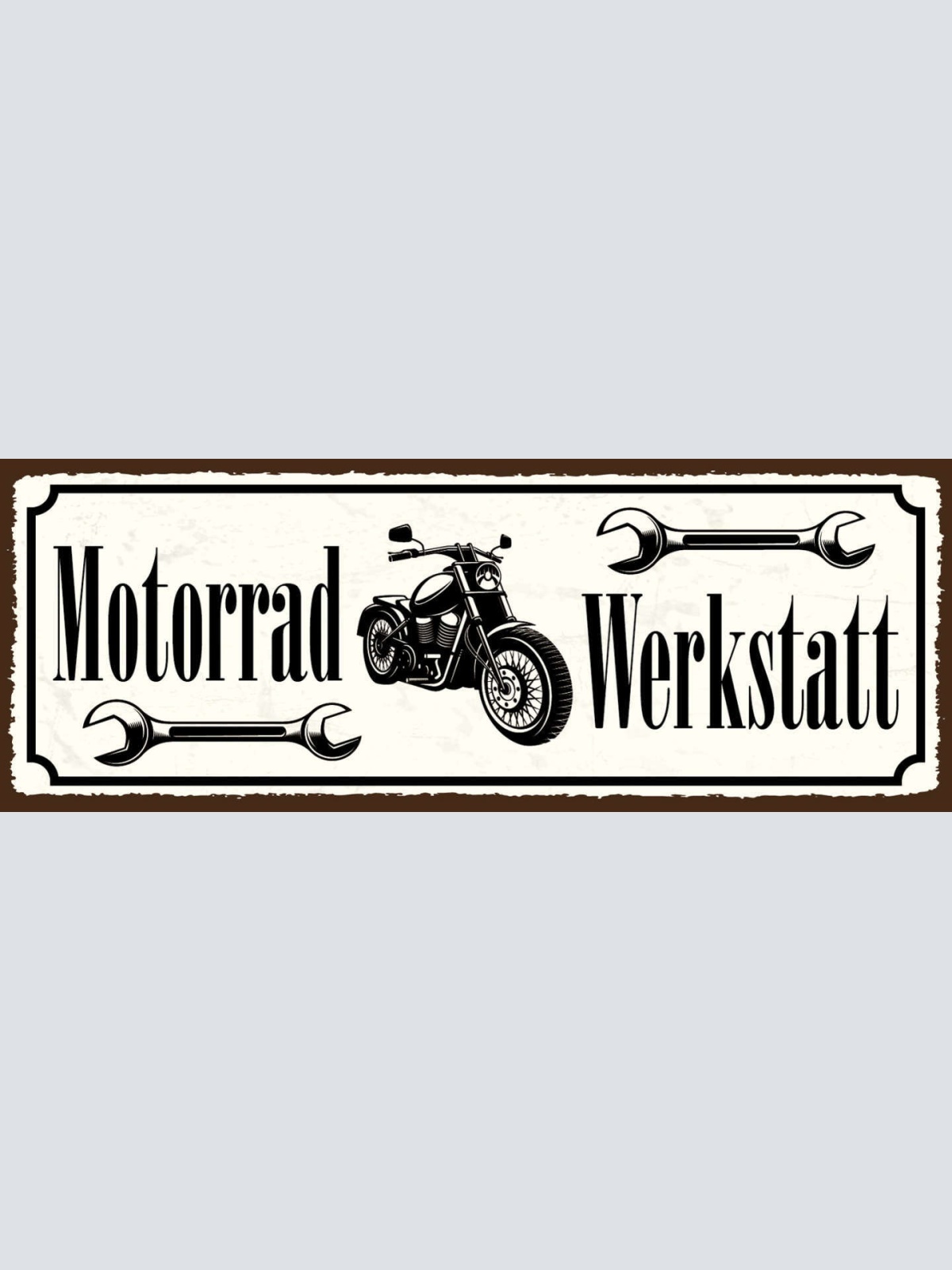 Schild Motorrad Werkstatt Mechaniker Moped Biker Bastler 27x10 Blech od.Holz