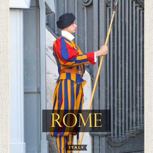 Schild Rome Italy Rom ITA Vatikan Schweizergarde 12x18 20x30 30x40 Blech/Holz