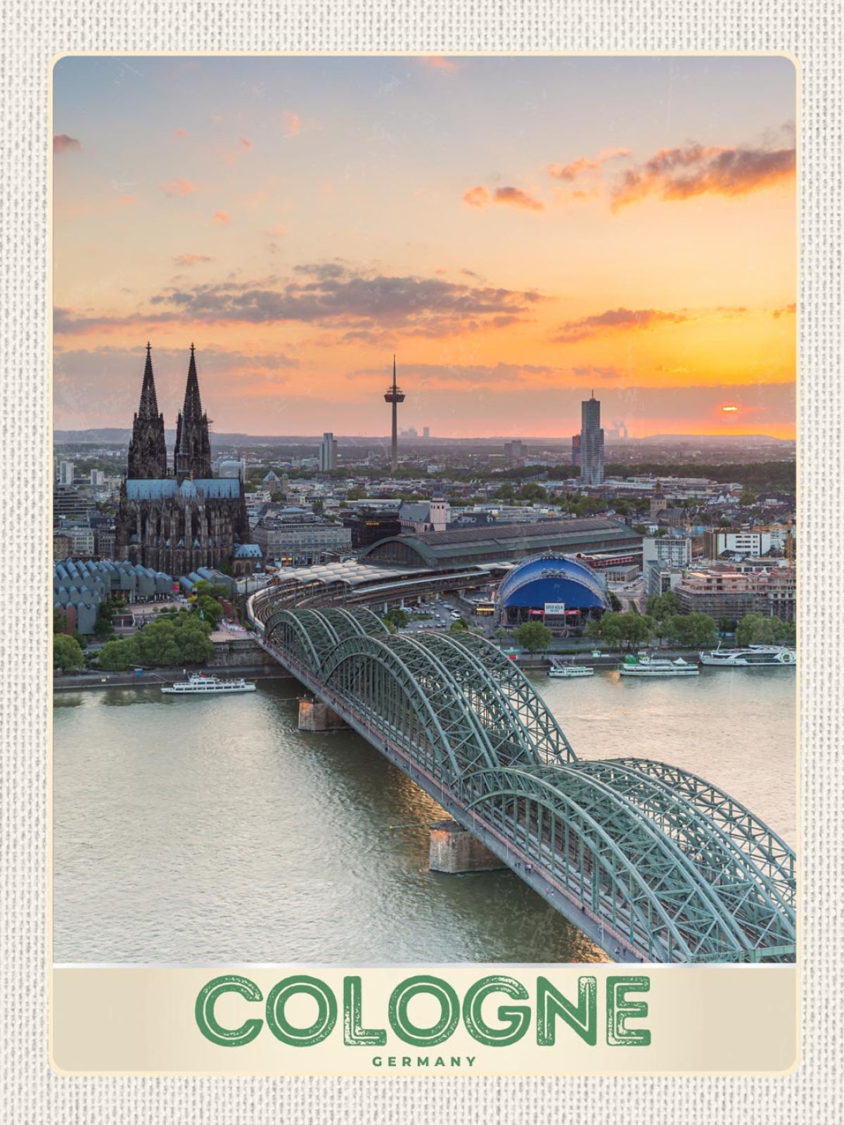 Schild Cologne Germany Köln Stadt Ansicht Dom D 12x18 20x30 30x40 Blech/Holz