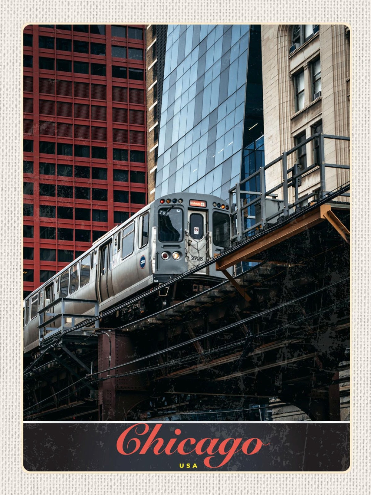 Schild Chicago USA L Zug Bahn Illinois Stadt 12x18 20x30 30x40 Blech/Holz