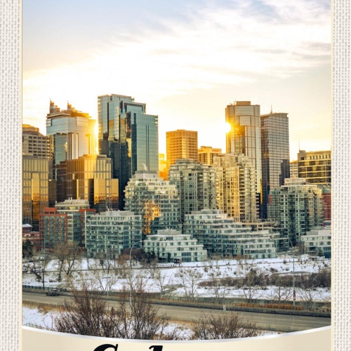 Schild Calgary Canada Alberta Stadt Ansicht  12x18 20x30 30x40 Blech/Holz