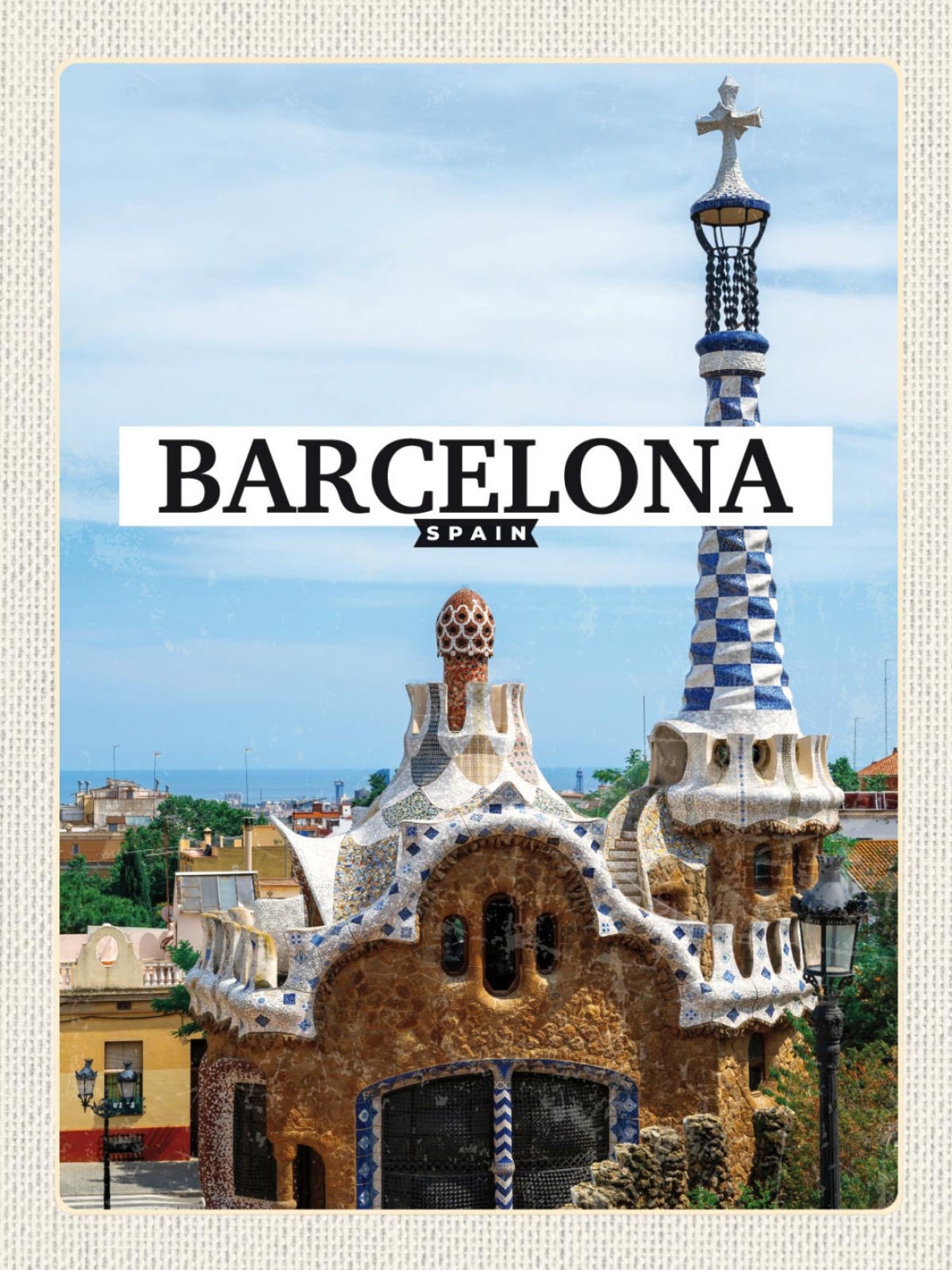 Schild Barcelona Spain Spanien Gaudi Haus Museum 12x18 20x30 30x40 Blech/Holz