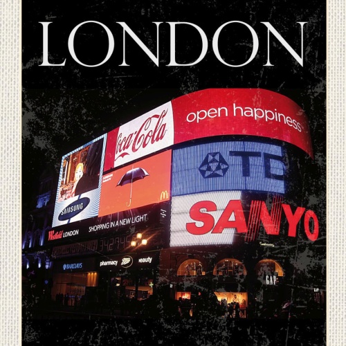 Schild London United Kingdom Piccadilly Circus GB 12x18 20x30 30x40 Blech/Holz